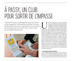 Article de presse paru dans La Vie sur le Club Cadre Passy